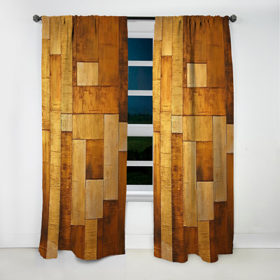 Bronze Brilliance Symmetry V - Abstract Shapes Curtain - Velvet Blackout Abstract Curtain - 1 Panels