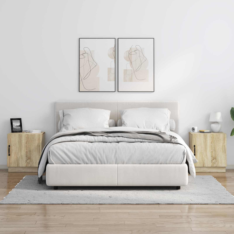 43cm W Composite Bedside Table, Sonoma Oak