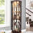 Lighted Corner Curio Cabinet In Dark Cherry - Living Room Display With Glass Doors And Adjustable Shelves Source Elegant Case-998179727