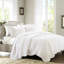 Courtepointe réversible 3 pièces double / grand, décoration à bords festonnés, microfibre douce, rembourrage 90% coton, hygiène sans effort, blanc, double / grand transport de campagne, détail, rembourrage, finition, facile à nettoyer,-125073409-125073414