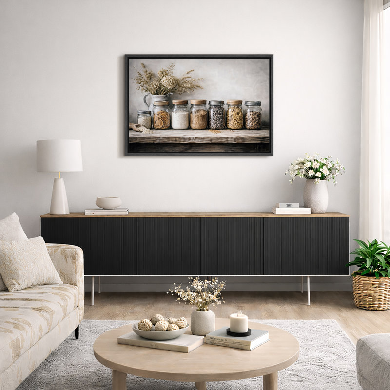 «Rustic Kitchen Artwork», reproduction de giclée sur toile rétro, Cadre noir, H 16 po x l 24 po x P 1,5 po