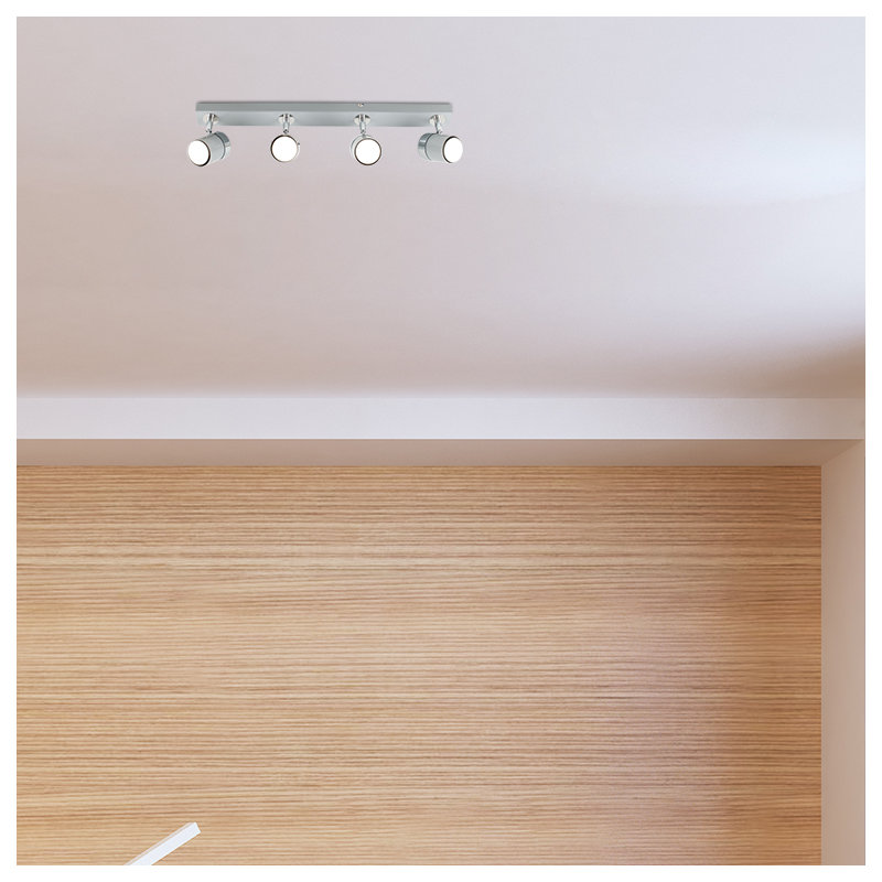 Lacey 4-Light 54cm Ceiling Spotlight, Grey, No Bulb