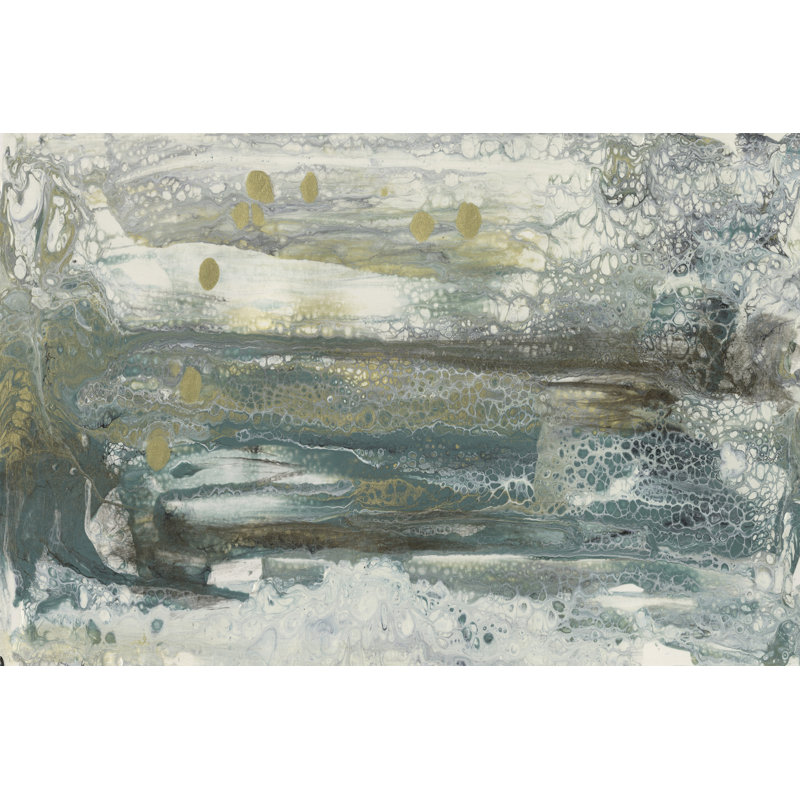Teal Seascape II by Lila Bramma - Painting on Canvas, 51 cm H x 76 cm W, Wrapped Canvas