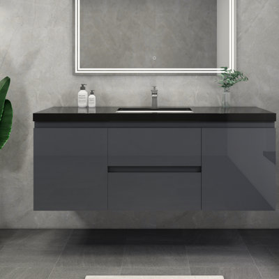 Castin 60" Wall-Mounted Single Bathroom Vanity Set