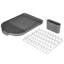 Tower T847000 Compact Dish Rack with Cutlery Rack, Draining Tray, Chrome Plated Stainless Steel, Easy Clean, Grey , 32 x 45 x 13 cm