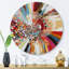 Œuvres abstraites pois et triangles - Art mural abstrait géométrique en métal rond-88628948