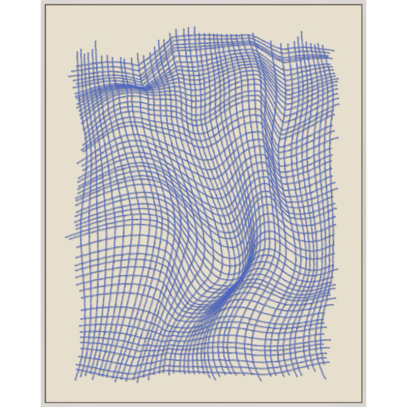 Netting 2 by Jacques Pilon, White Single Structure Framed Canvas, 38" H x 30" W x 1.25" D