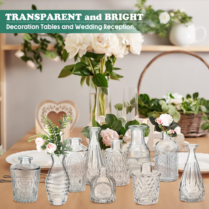 Ensemble de 20 vases à fleurs en verre pour petits centres de table en verre rustique pour table de mariage Décoration de Noël