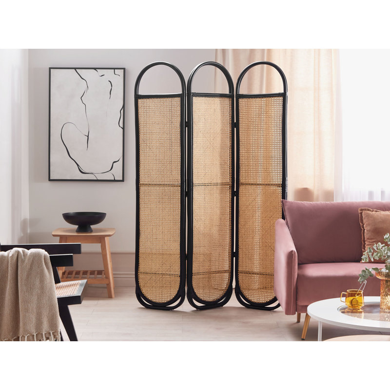Akhilles 3 - Panel Folding Room Divider, Black