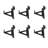 2 in. x 1 in. Black Plastic Slat Wall Hooks