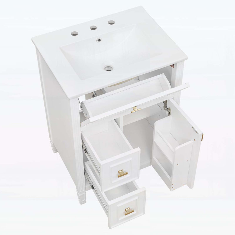 Meuble-lavabo 24 po avec lavabo, Blanc