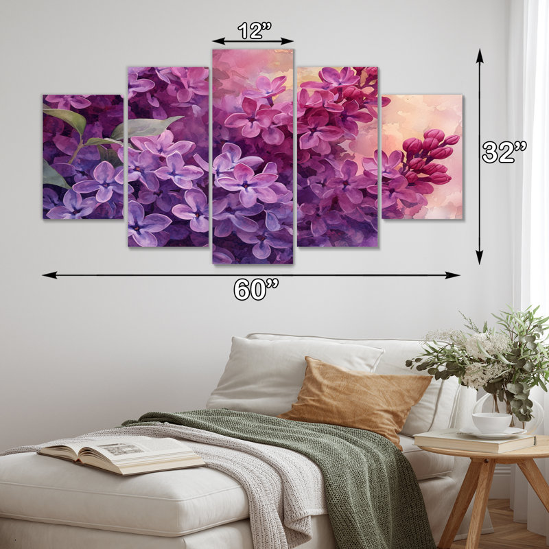 Lilas dans le jardin Realim II - art mural sur toile - diamant