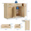 Îlot de cuisine sur roulettes 53,1 po, chariot pour îlot de cuisine roulant en rotin avec barre de petit-déjeuner à abattant, armoire à poubelle basculante-851781737