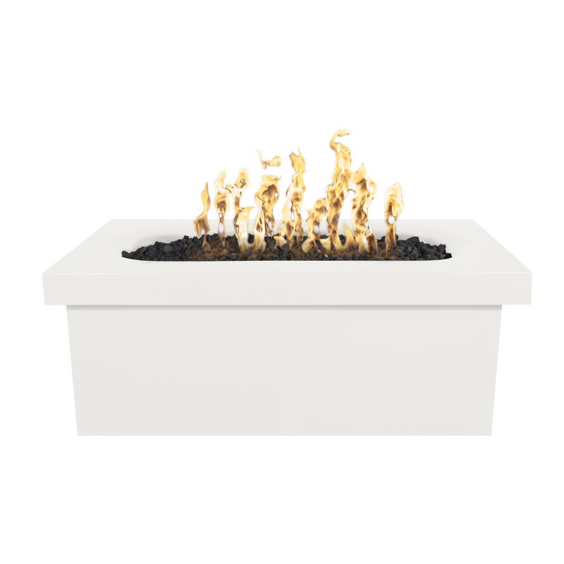 Ramona Rectangle Concrete Fire Pit Table, Propane, Limestone