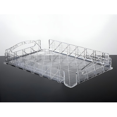 Plateau en acrylique à motif de rotin: plateau de fruits rectangulaire avec une touche de luxe, plateau de rangement haut de gamme pour le café dans le salon sophistiqué et la salle à manger