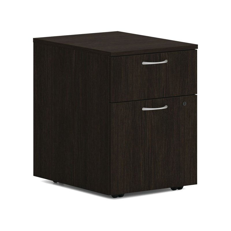HON MOD Mobile Pedestal, 1 Box / 1 File Drawer, 15"W, Java Oak, Java Oak