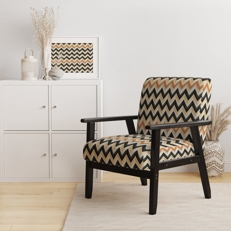 Fauteuil de 23 po de large Cantina, Noir / orange / blanc, Accoudoirs carrés noirs