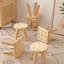 Solid Wood Stool with Playful 3D Dot Design,Small Round Wooden Ottoman, Plant Stand, Toddler Step Stool
