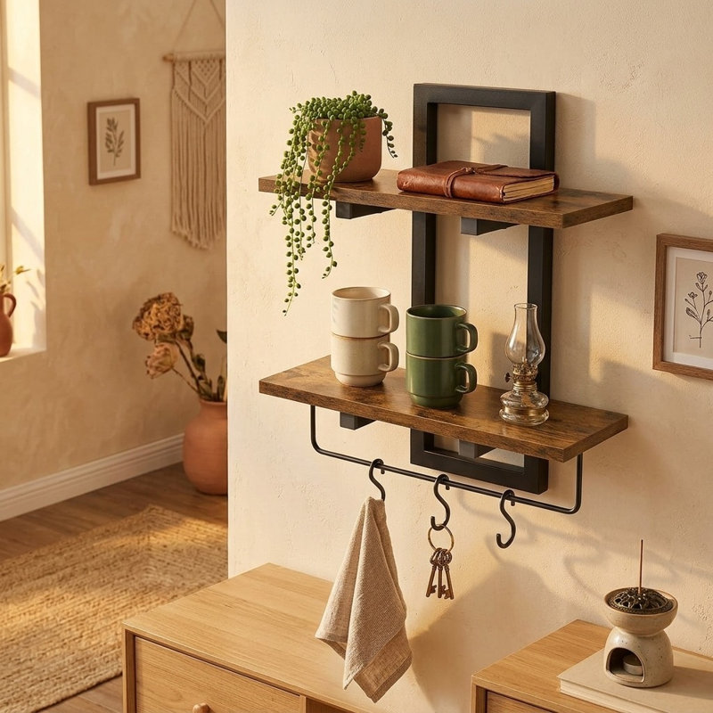 2 Piece Metal Floating Shelf
