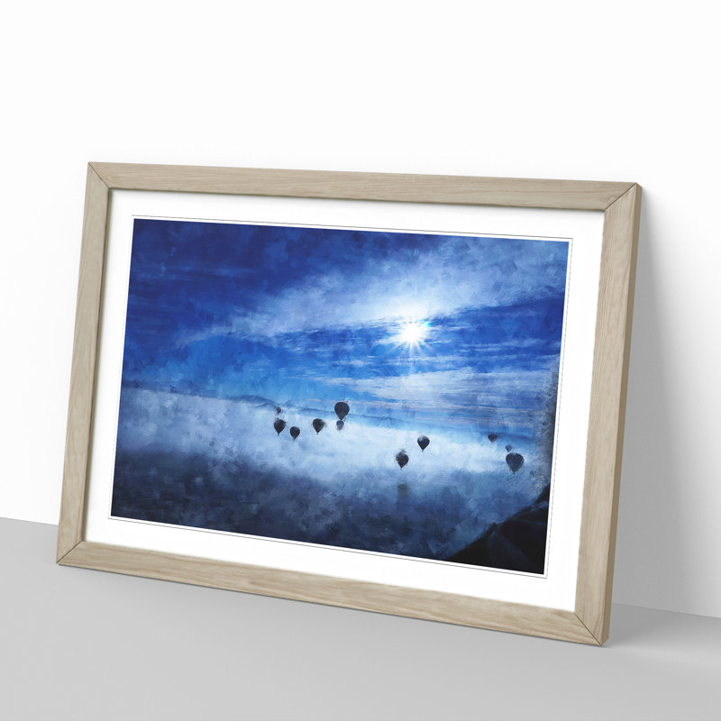 Hot Air Balloons Vol.1 - Picture Frame Painting, 36cm H x 48cm W x 2cm D, Oak Framed