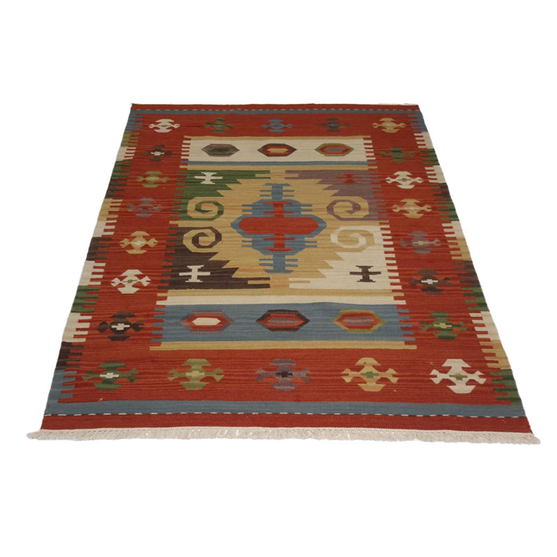 Canvello Hand Made Casual All Over Indo Kilim Rug - 4'0'' X 6'0''
