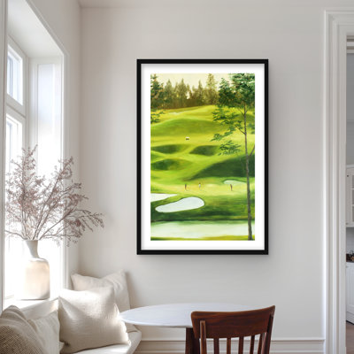 «Big Golf Course - Contemporary Loisirs», reproduction d'art encadrée