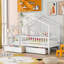 Lit simple en bois avec deux tiroirs-129048432