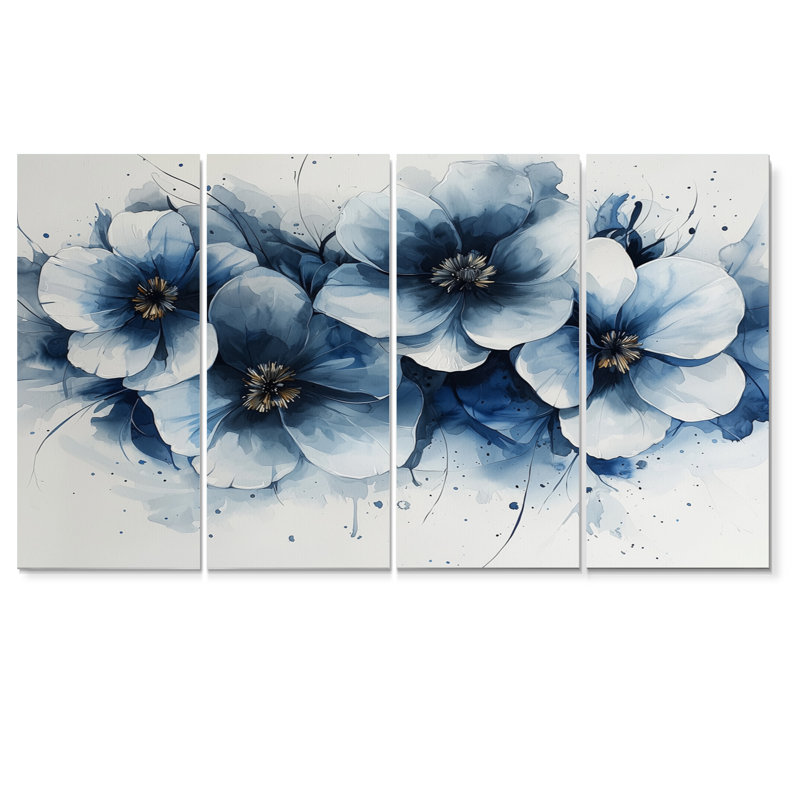 Farmington - marguerites, art mural - ensemble d'art mural traditionnel, H 32 po x l 64 po, 4
