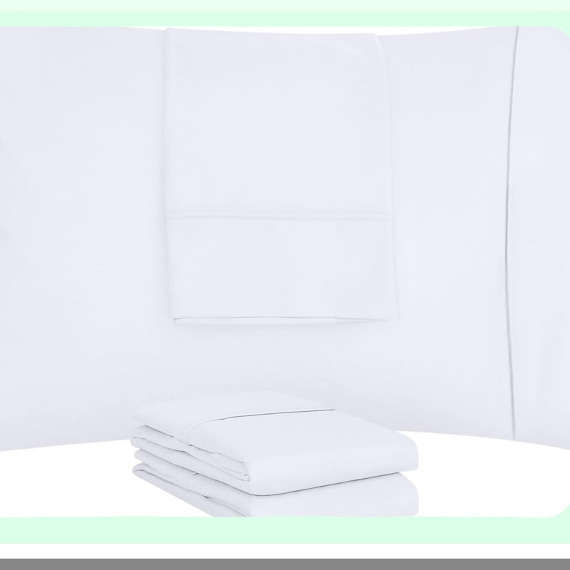 LuxurySoft Queen Pillow Cases - 4 Pack Envelope Closure - Soft Microfiber Fabric - Shrinkage & Fade Resistant - Queen Size 20 X 30 Inches - White