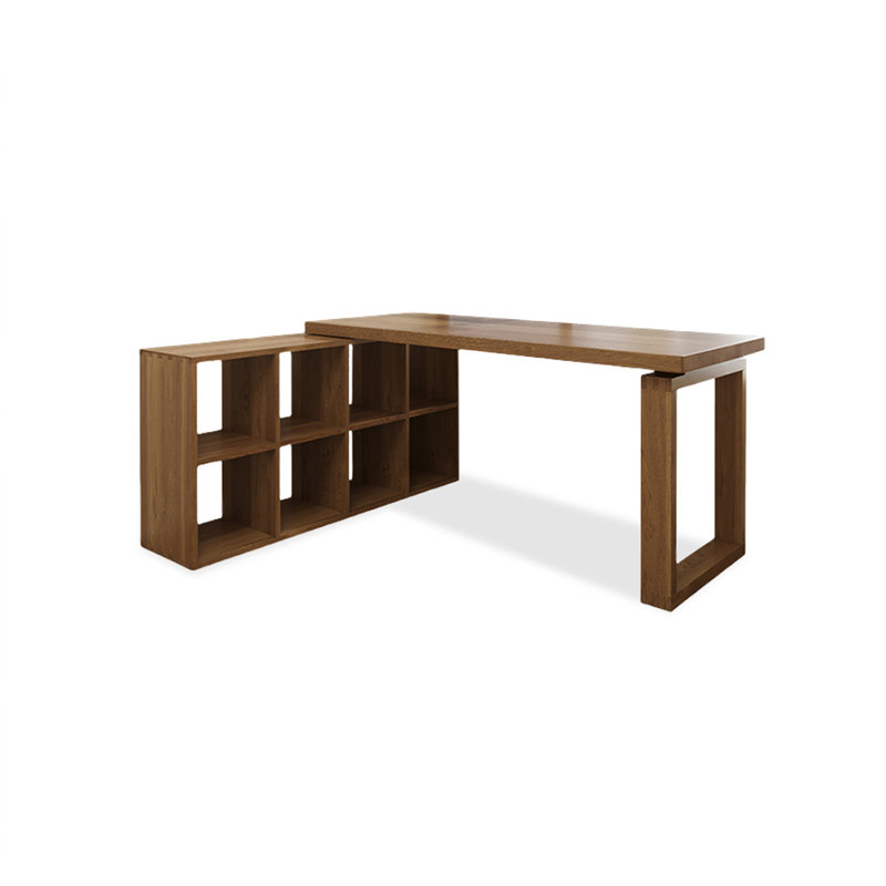 Bureau rectangulaire brun en bois massif, H 29,53 po x l 70,87 po x P 23,62 po