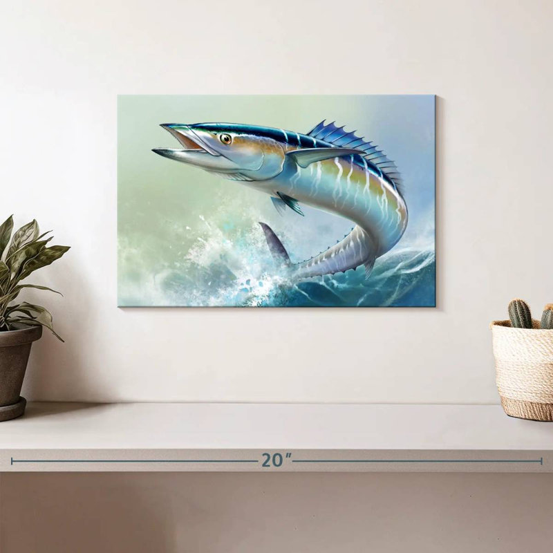 Brampt Wahoo Fish On Waves, 8" H x 12" W
