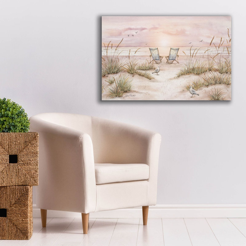 «Sand Dune Chairs» par Jean Plout, art mural sur toile, H 26 po x l 40 po
