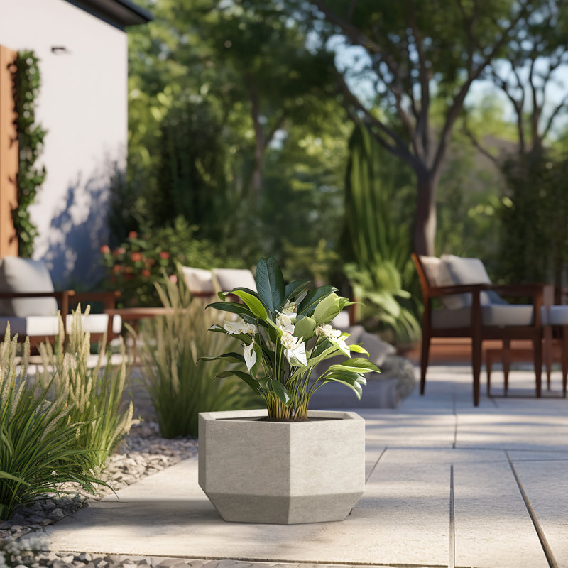 Armontae Handmade Planter Box, Light Gray, 11'' H X 18'' W X 15.5'' D