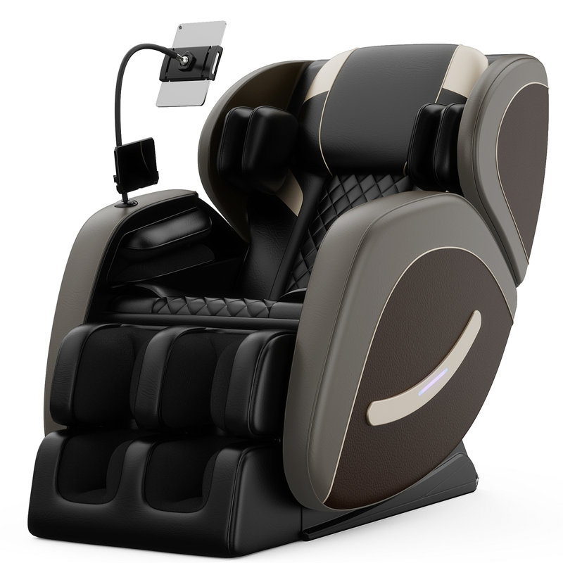 Fauteuil de massage inclinable sans gravité avec pression d'air corporelle complète, Gris