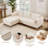 95" W Mid-Century Modern L Shaped Velvet Upholstery Couch Sofa with 3 in 1 Pillows and Reversible Chaise-1237684597