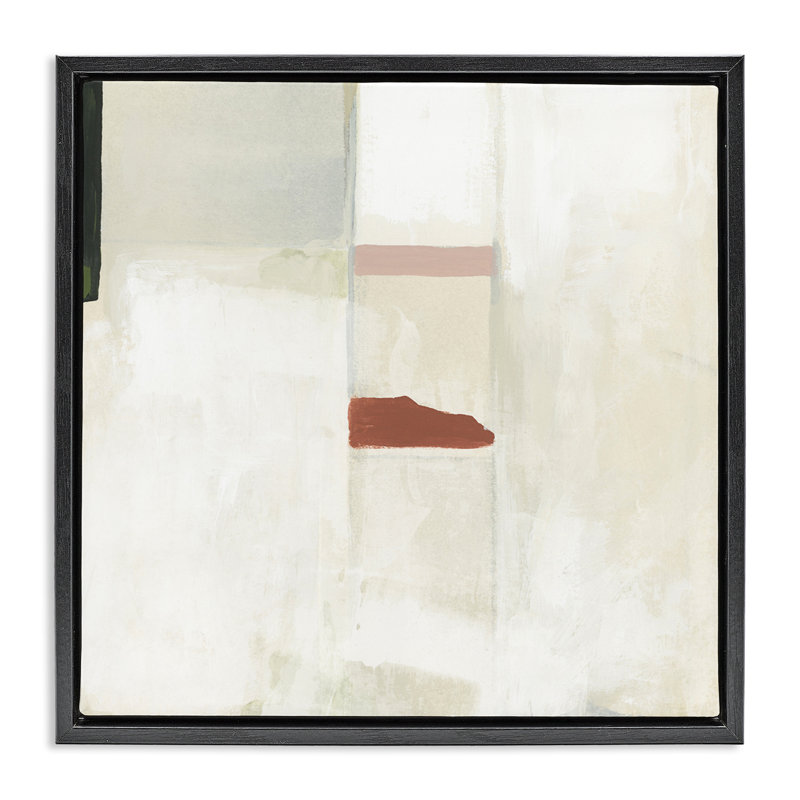 «Abstract with Terracotta Accent Floater», art mural sur toile par June Erica Vess, Cadre flottant noir de jais