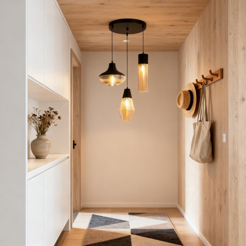 Modern Ribbed Glass 3 -light Pendant Light