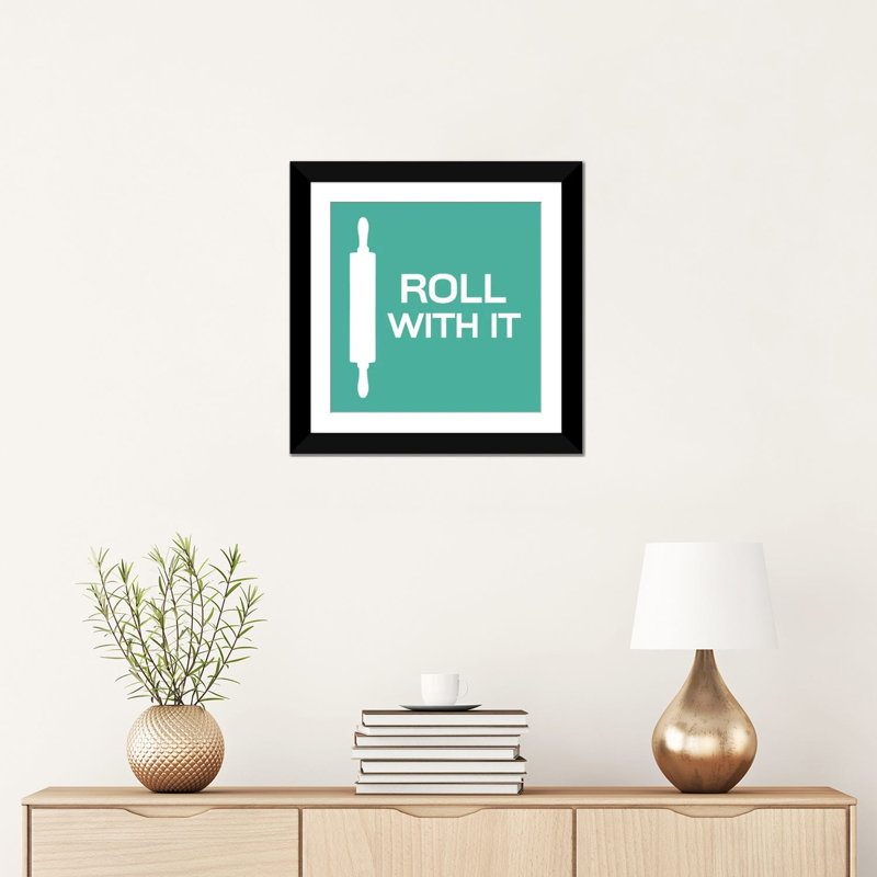 «Kitchen Roll with It», impression sur toile, H 16 po x l 16 po x P 1 po, Papier d'art encadré noir, Blanc