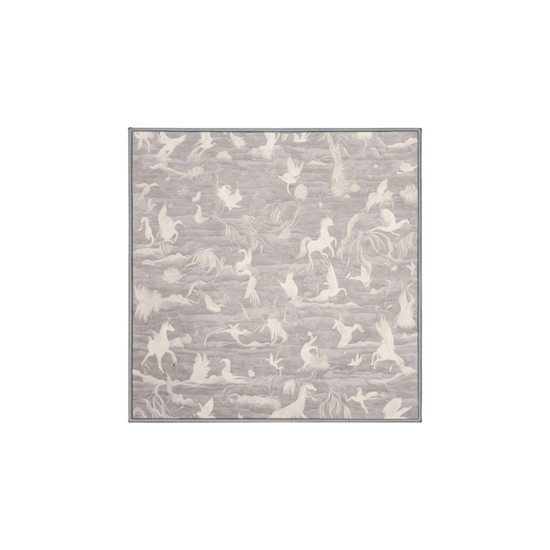 Tapis gris soyeux et moelleux, Carré 3 pi