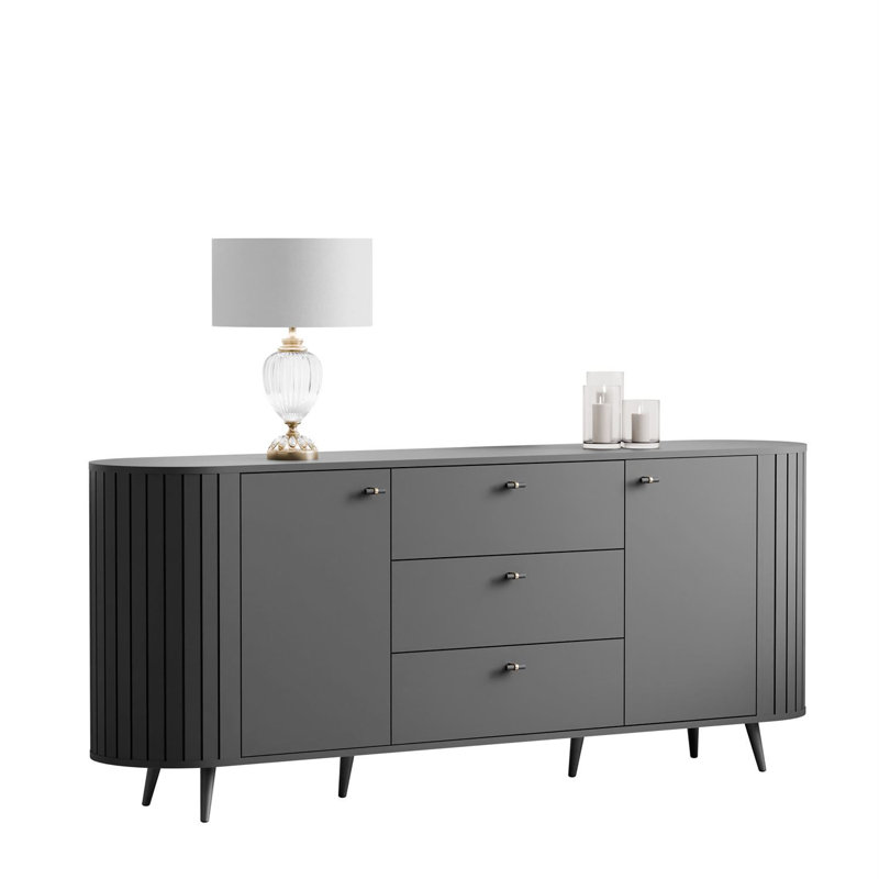 190cm Sideboard, Black/Black