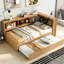 Lit de jour avec lit gigogne simple et rangement - Structure et structure en bois robuste pour une utilisation prolongée-878527345
