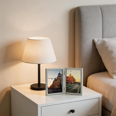 Hinged Tabletop Picture Frame with Real Glass