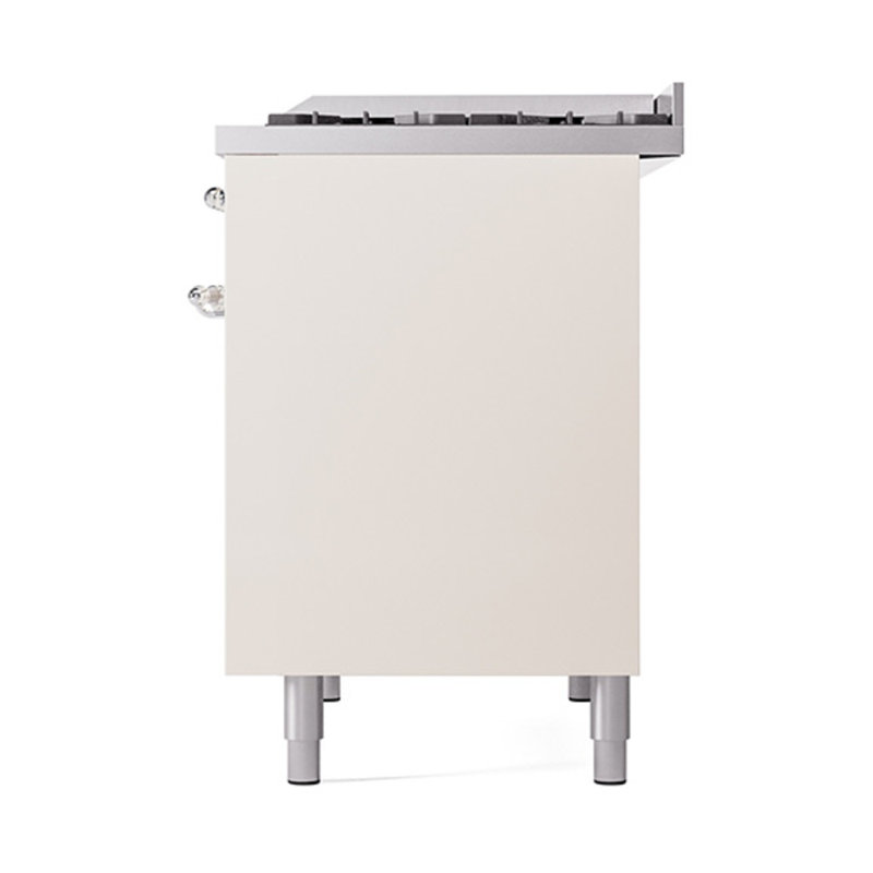 ILVE Nostalgie II 40 in Dual Fuel Range, Antique White/Chrome, Natural Gas