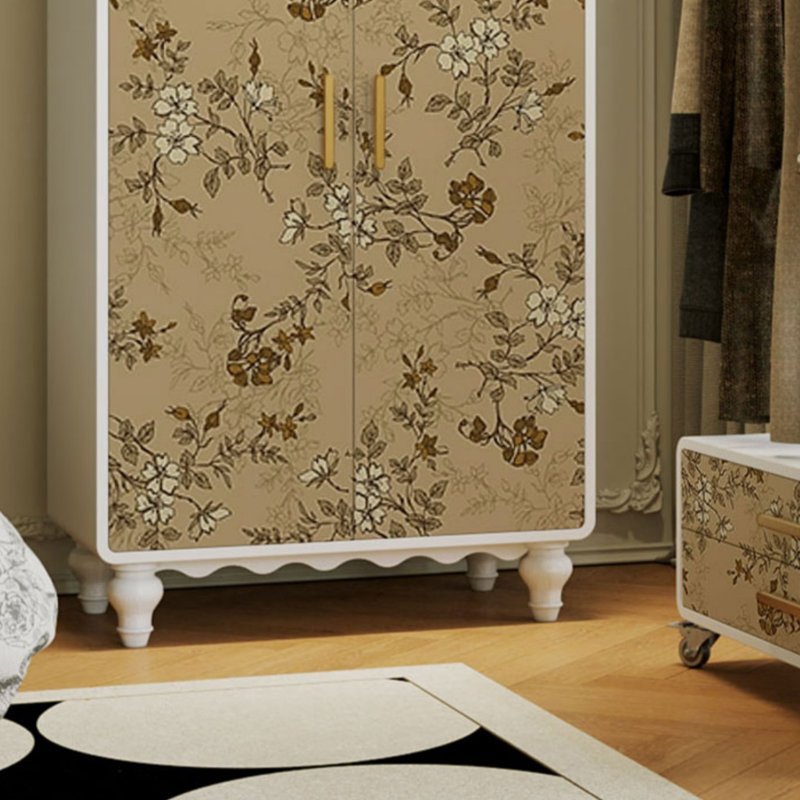 Armoire américaine American Floral, Blanc / Brun