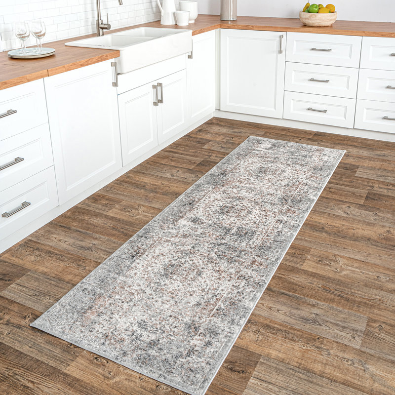 Siasconset Oriental Gray Area Rug, Runner 2'8" x 8'