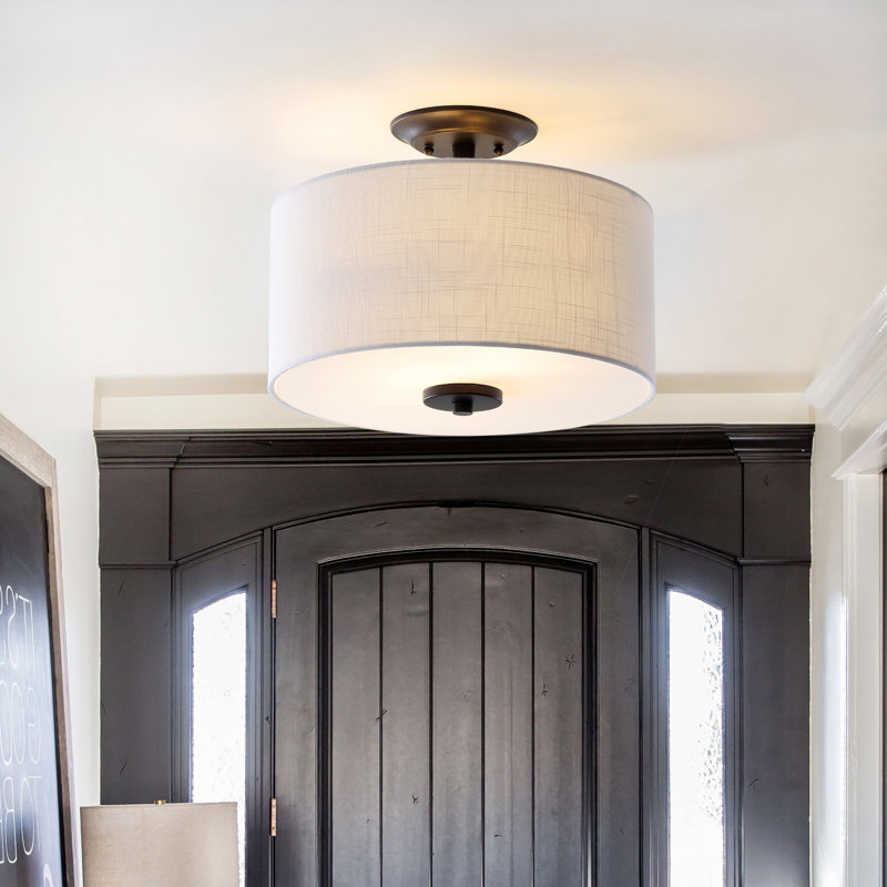 Winterton Fabric Semi Flush Mount, Oil Rubbed Bronze