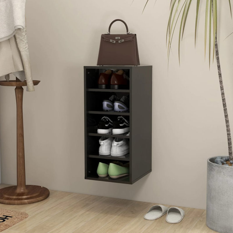 5 Pair Shoe Rack, High Gloss/Black