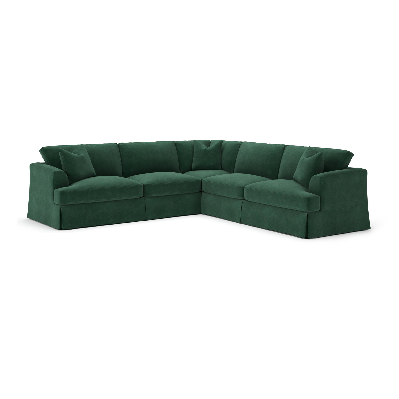 Lucia L-Sectional, Bella Hunter Performance Velvet