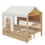 Lit double de style maison avec bibliothèque latérale et bande à DEL, structure de lit de maison de jeu avec garde-corps surélevés-2092819815