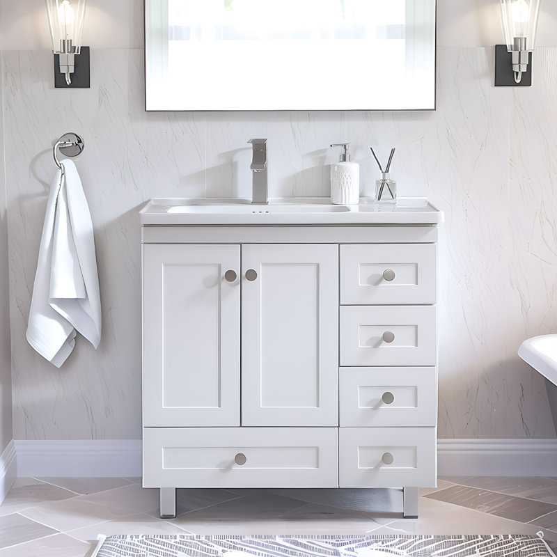 Ensemble de meuble-lavabo simple 30 po blanc moderne